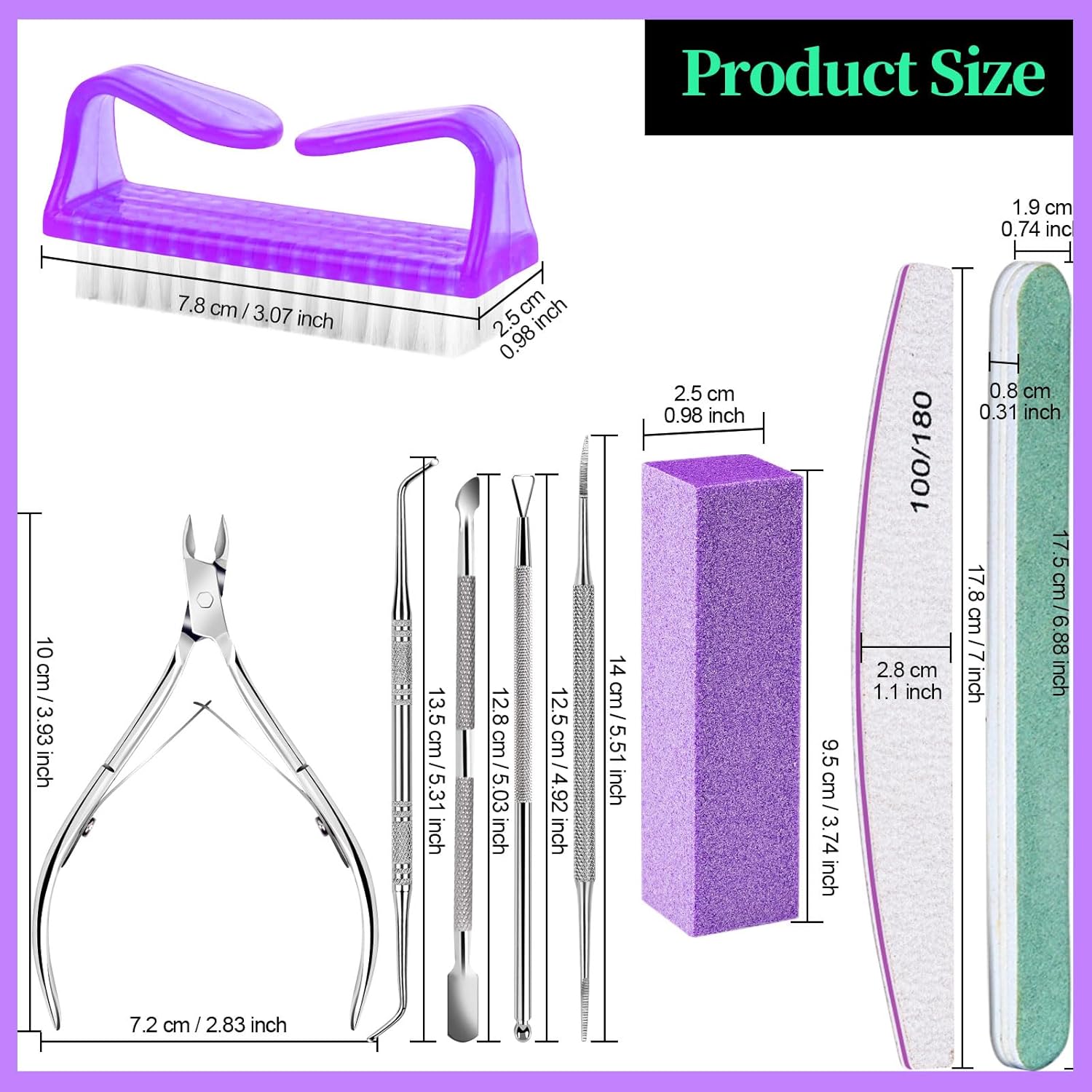 Best Price Nail Care Kit, Nail Files, Nail Buffer Block, Cuticle Nippers, Cuticle Trimmer, Cuticle Pusher, Nail Tools, Nail Kit, Pedicure & Manicure Tools, Nail Prep Kit, Manicure Kit for Women