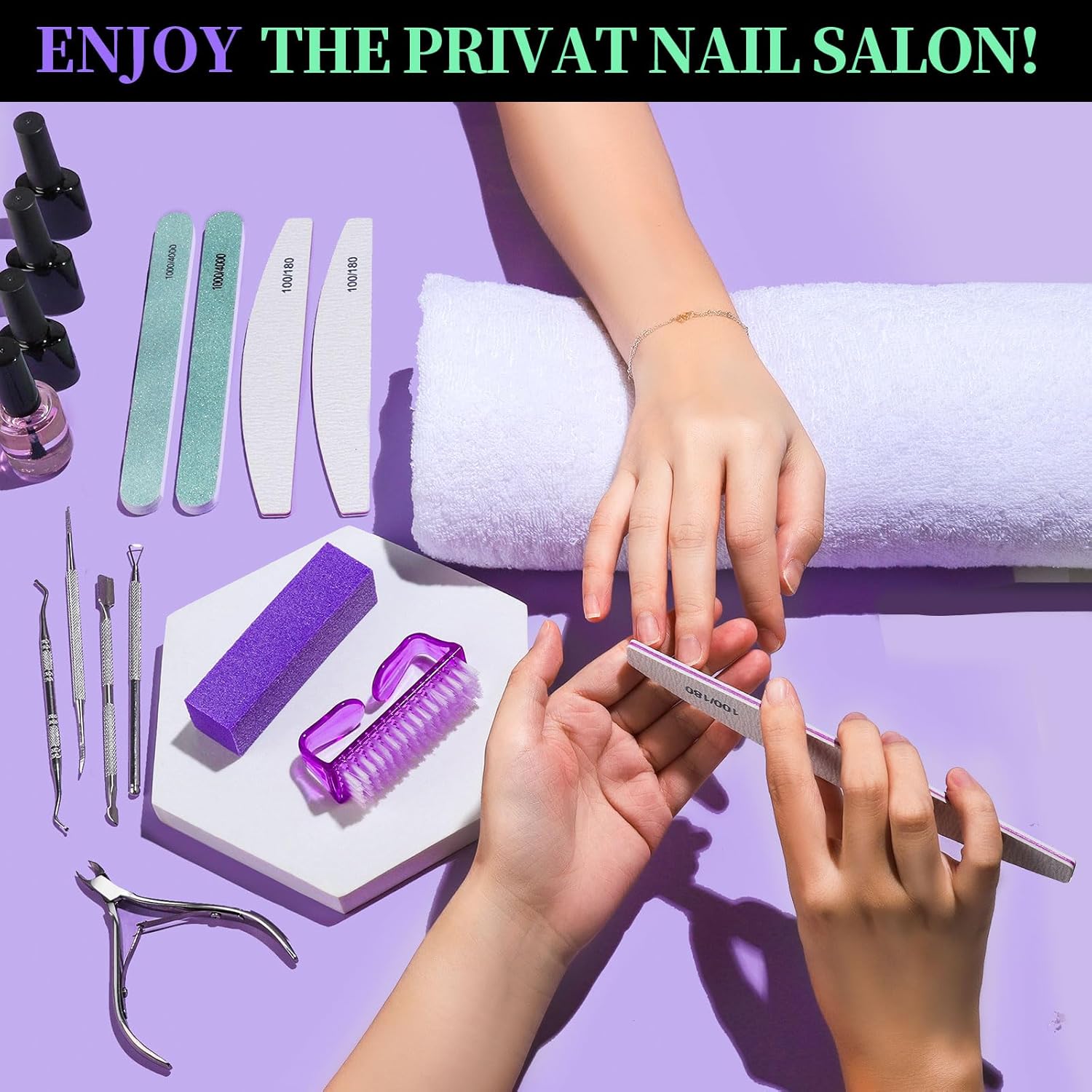 Best Price Nail Care Kit, Nail Files, Nail Buffer Block, Cuticle Nippers, Cuticle Trimmer, Cuticle Pusher, Nail Tools, Nail Kit, Pedicure & Manicure Tools, Nail Prep Kit, Manicure Kit for Women