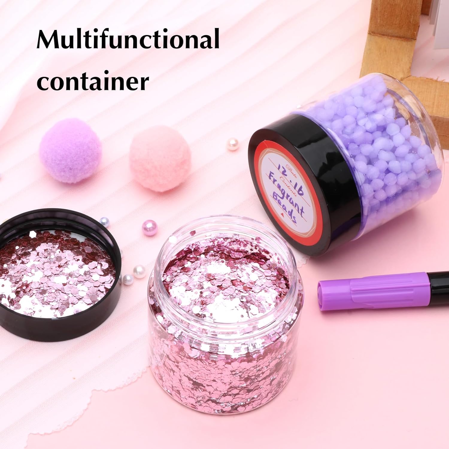 5ml Empty Glass Jars with Black Lid, Clear Airtight Cosmetics Container Bulk Refillable Tiny Sample Jar for Cosmetics, Lotion, Cream, Samples, Wax, Skincare, Travelling, Retail Store