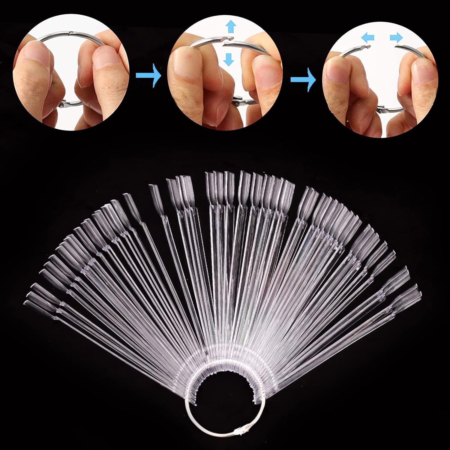 150pcs Clear Nail Swatches Sticks, Nail Art Supplies for Nail Art Polish Display and Home DIY,salon supply