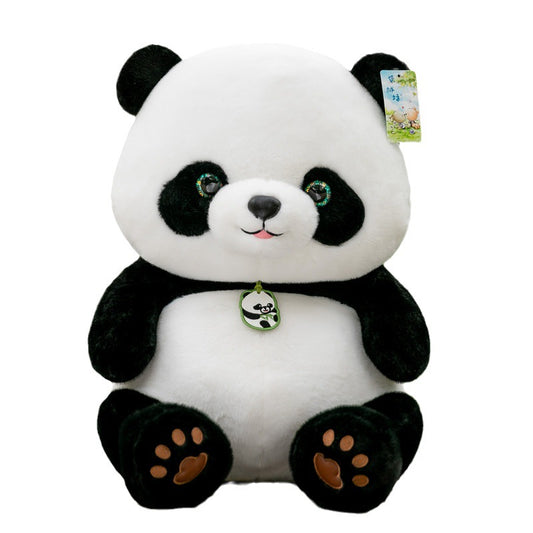 Panda plush doll, Huahua plush toy, realistic plush puppet, plush national treasure, giant panda stuffed doll